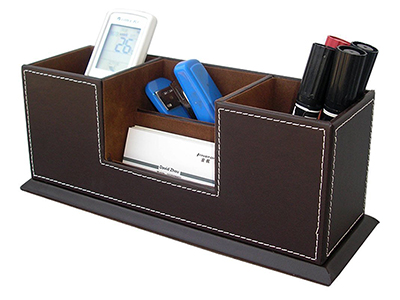 Desktop PU Leather Storage Box