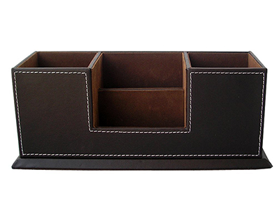 Desktop PU Leather Storage Box