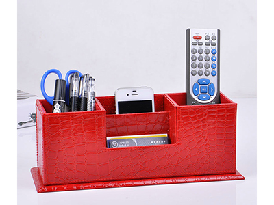 leather desk multi-function stationery organizer