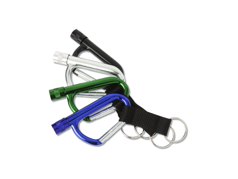 FLASHLIGHT CARABINEER WITH STRAP