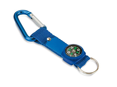 KEY RING WITH CARABINER & COMPASS