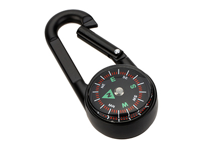 3 IN 1 DOUBLE SIDED MINI COMPASS CARABINEER