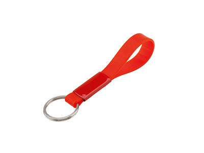 SILICONE METAL PLATE KEY RING