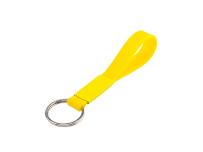 SILICONE METAL PLATE KEY RING