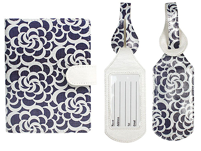 PASSPORT CASE WITH PEN HOLDER AND 2 MATCHING LUGGAGE TAGS