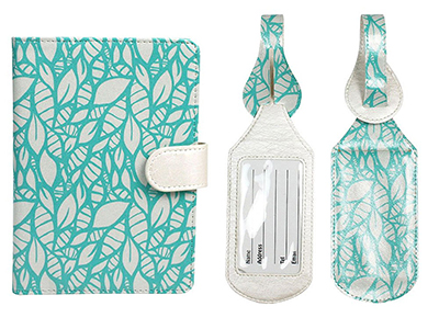 PASSPORT CASE WITH PEN HOLDER AND 2 MATCHING LUGGAGE TAGS