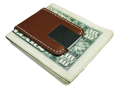 LEATHER MAGNETIC MONEY CLIP