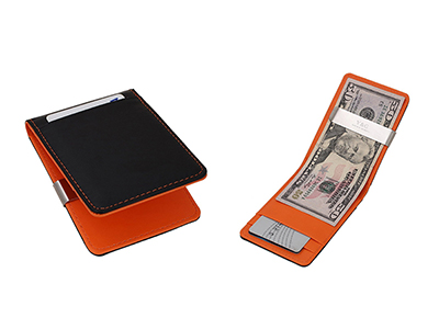LEATHER CARD HOLDER WITH MONEY CLIP