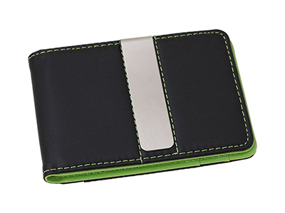 LEATHER CARD HOLDER WITH MONEY CLIP