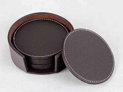 LEATHER ROUND COASTERS
