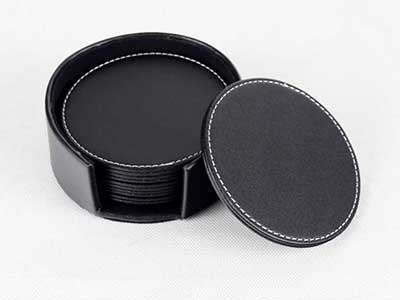 LEATHER ROUND COASTERS