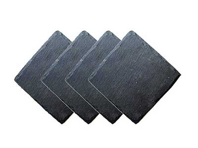 SLATE STONE COASTERS WITH VELVET BACKING