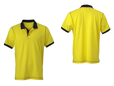 COTTON POLO SHIRT WITH CONTRASTING LINES