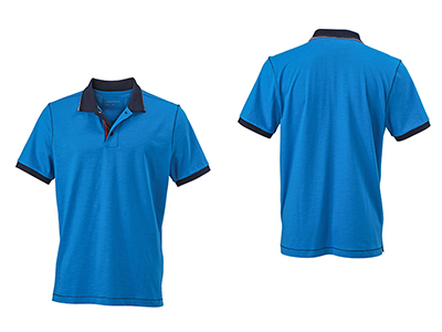 COTTON POLO SHIRT WITH CONTRASTING LINES
