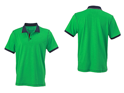 COTTON POLO SHIRT WITH CONTRASTING LINES