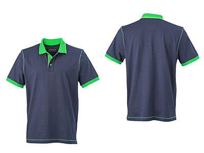 COTTON POLO SHIRT WITH CONTRASTING LINES
