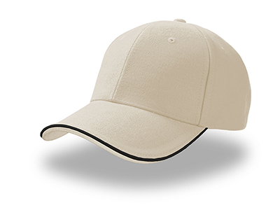 CONTRAST PIPING BASEBALL CAP IN BRUSHED COTTON