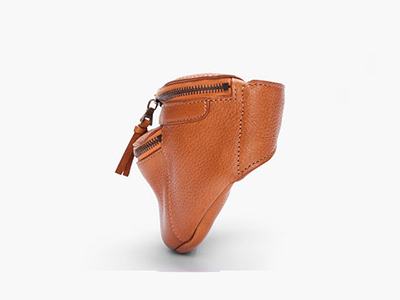 TAN PEBBLED LEATHER WAIST BAG