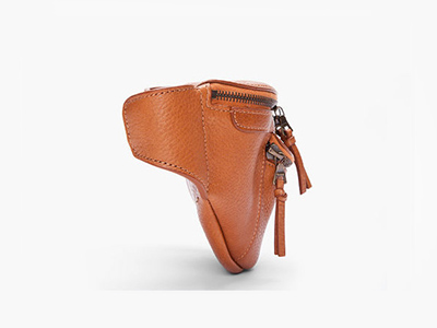 TAN PEBBLED LEATHER WAIST BAG