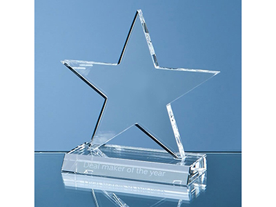 Five Pointed Star Crystal Award