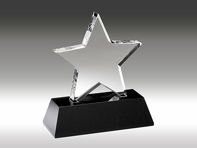 Five Pointed Star Crystal Award
