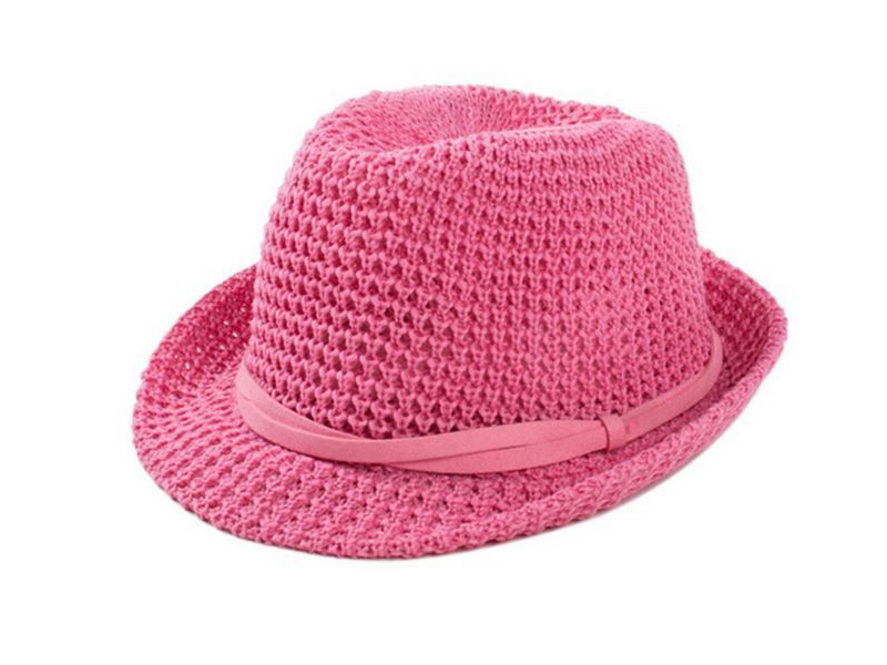 WOVEN PAPER STRAW HAT WITH PU LEATHER BELT