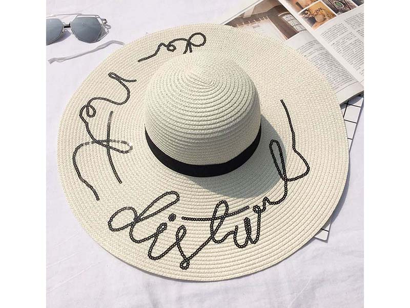 SUMMER STRAW HAT WITH EMBROIDERY SEQUIN