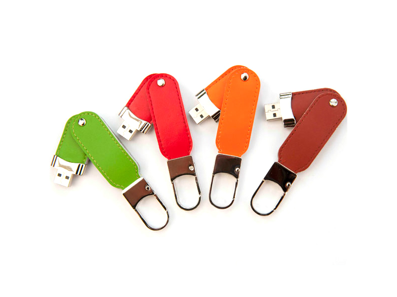 LEATHER SWIVEL USB FLASH DRIVE