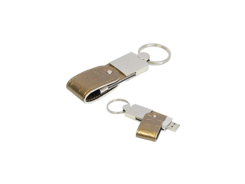 LEATHER SWIVEL USB FLASH DRIVE
