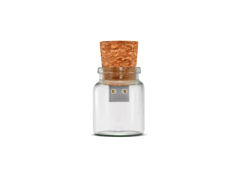 JAR WITH CORK USB FLASH DRIVE
