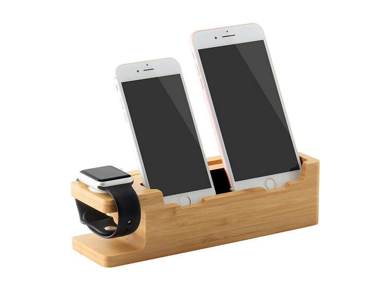 Wooden Charging Dock Station & Phone Stand