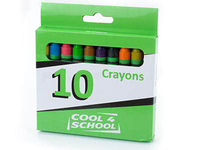 10 Wax Crayons in a Box 