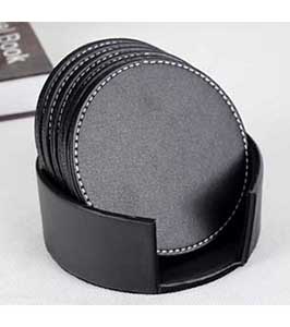 LEATHER ROUND COASTERS