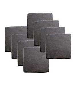 SLATE STONE COASTERS WITH VELVET BACKING