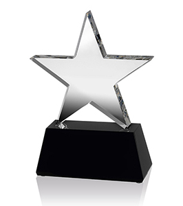 Five Pointed Star Crystal Award