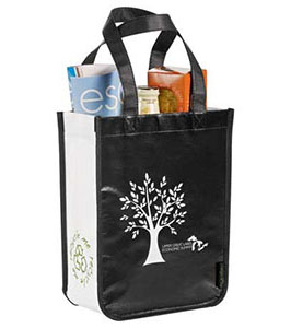 SMALL LAMINATED NON-WOVEN SHOPPER TOTE