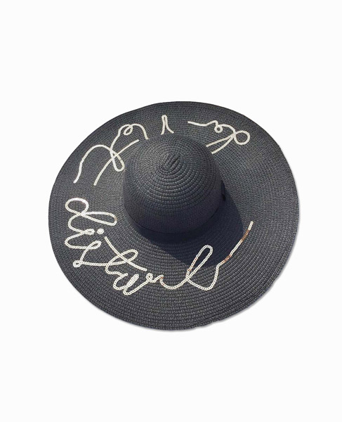 SUMMER STRAW HAT WITH EMBROIDERY SEQUIN