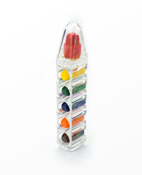 6 COLOR BULLET SHAPE WAX CRAYON