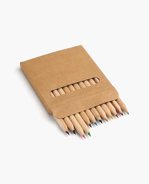 Pencil box with 12 colored pencils